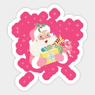 Pink Santa Sticker